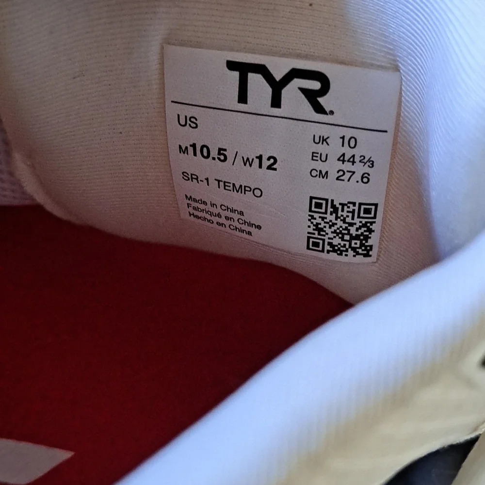 TYR Unisex SR-1 Tempo SURGENRG+ White Knit‎ Running/Athletic Sneakers M10.5/W12